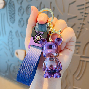 Phim hoạt hình mạ điện đầy màu sắc BOW TIE gấu vài túi xe trang trí hợp thời trang búp bê món quà nhỏ <span class=keywords><strong>Keychain</strong></span> bán buôn - Product Image 6