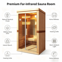 Fabricant de cabines de sauna infrarouge en bois sur mesure, sauna intérieur pour la maison avec porte en verre pour les projets d'hôtels, de spas et de bien-être