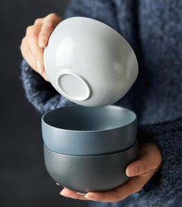 Bol en céramique bleu <span class=keywords><strong>gris</strong></span> mat minimaliste moderne, style nordique, pour céréales, soupe, salade, pour la maison, l'hôtel, le restaurant - Product Image 5