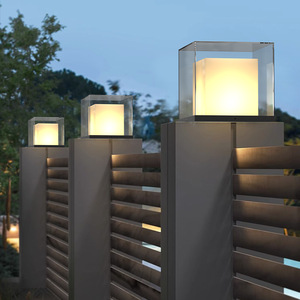 Solar Pillar <b>Lights</b> 20CM Waterproof Outdoor Gate Post Lamp for Courtyard <b>Garden</b> Entrance <b>Fence</b> - Product Image 5