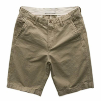 Herren Chino-Shorts aus gewaschener Baumwolle mit individuellem Logo, unbedruckte, schlichte, knielange Freizeitshorts für den Außenbereich, ideal für den Großhandel