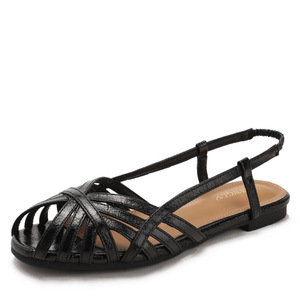 Chic Closed Toe Fisherman <strong>Sandals</strong> Slingback <strong>Elastic</strong> Heel Strap Women Flat <strong>Sandals</strong> for Summer Walking - Product Image 1