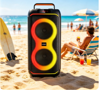 Speaker Bluetooth Portabel Daya Tinggi Tahan Air Bass Berat Nirkabel untuk Luar Ruangan dengan Mikrofon