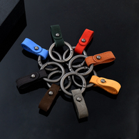 Porte-clés en cuir microfibre minimaliste de haute qualité, accessoires de porte-clés avec logo personnalisé, porte-clés de voiture de luxe, accessoire de mode