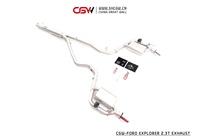 Silencieux d'échappement à haute pression, en acier inoxydable et avec double embouts en Fiber de carbone, pour Ford Explorer 2.3T, MY 2020