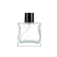 Flacon de parfum de 50 ml, flacon de parfum carré transparent en verre de 100 ml, flacon pulvérisateur de parfum réutilisable