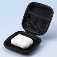 Boîte de rangement de voyage ronde pour câble de données de téléphone avec logo personnalisé, étui de protection zippé pour écouteurs, petit format pour écouteurs intra-auriculaires