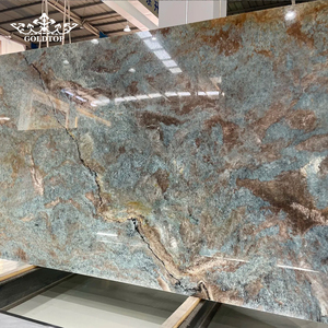GOLDTOP Luxury Polished Amazon Blue Natural Quartzite Vibrant <b>Stone</b> for Statement Feature Walls and Luxury Bathroom Vanities - Product Image 4