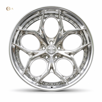 Jantes forgées ultra-légères en 2 parties, finition argent poli, design étoile directionnelle, jantes concaves profondes personnalisées pour Ferrari McLaren