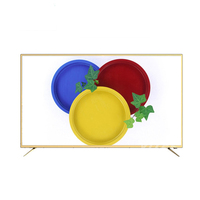 Téléviseur Intelligent UHD Grand Écran 50 55 65 Pouces 4K, Téléviseur LED avec Boîtier Doré, Téléviseurs de Classe A Guangzhou