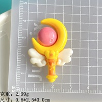 Amuletos de Resina de Sailor Moon, Varita Mágica, Decoración de Dibujos Animados para Niñas, para Fundas de Teléfono, Pinzas para el Cabello