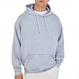 Sudadera con capucha de algodón pesado personalizada para hombre 2023 Jersey de gran tamaño en relieve Jogger con forro de cuello con capucha para invierno - Product Image 3