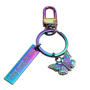 Bestseller Tasche Zubehör Schlüssel ring Tags Regenbogen Zubehör Marken ketten platte Logos mit Ihrem Design - Product Image 1