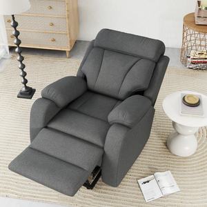 Fauteuil inclinable électrique confortable avec télécommande, cadre en métal et revêtement en velours, en stock aux États-Unis - Product Image 2