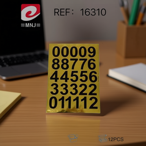 MNJ Digital Stickers 00009 88776 44556 33322 011112 Gold 12Pcs - Product Image 2