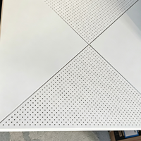 Dalle de plafond suspendue acoustique perforée en aluminium thermolaqué ignifuge 600x600 pour hôtel et bureau