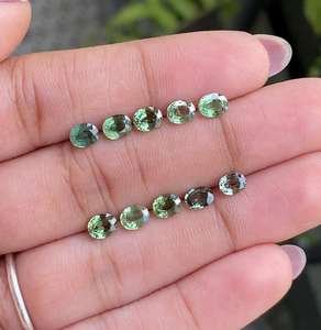 ไพลินตัดรูปไข่สีเขียวธรรมชาติ | อัญมณีหลวมสำหรับทำเครื่องประดับ - Product Image 5