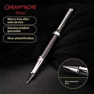 <span class=keywords><strong>Stylo</strong></span> à bille <span class=keywords><strong>CARAN</strong></span> DACHE LEMAN <span class=keywords><strong>plaqué</strong></span> argent, encre noire, design unisexe, cadeau vintage haut de gamme pour le bureau et les affaires - Product Image 2