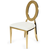Chaises en acier inoxydable durables en gros, coussin en éponge, dossier solide, banquets de mariage, réception d'événements, salle à manger de ferme, extérieur