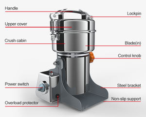 Minimáquina eléctrica de molino de arroz para el hogar, trituradora de alimentos secos, 2021 - Product Image 4