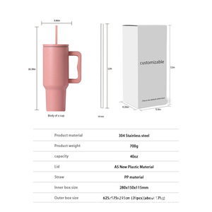 Stainless Steel Tumbler 40Oz Insulated With Straw Travel Mug For Home Office Outdoor Use - Product Image 4