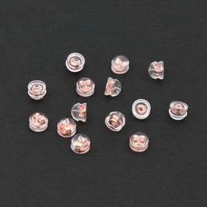 Tapones para los oídos de silicona transparentes de plata de ley 925, tapones para los oídos de hamburguesa de oro de 18 quilates, inserciones traseras antideslizantes y anticaída, DIY - Product Image 5