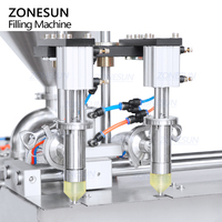 ZONESUN ZS-GTSP2 pompe à Piston 2 têtes jus de fruits nourriture pour animaux de compagnie Sauce bec poche détergent à lessive sac pâte remplissage bouchage Machine
