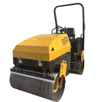 Mini Compacteur Routier Vibratoire à Double Tambour de 1 Tonne Certifié CE EPA, Compacteur d'Asphalte Hydraulique Tandem à Roues en Acier, Moteur Diesel, Pompe
