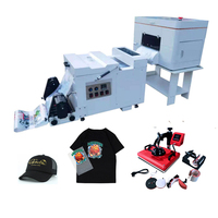 I3200 Printer Dual 4720 XP600 A4 A3 DTF, Printer Film Transfer Langsung 60 30 Cm dengan Mesin Bubuk Goyang Dtf untuk Kaus