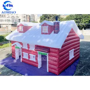 अनुकूलित सस्ते क्रिसमस सजावट लाल inflatable सांता क्लॉस घर क्रिसमस inflatable घर तम्बू