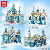 Mould King 11007-11010 MOC Frozen Paradise Crystal Falls, Modelo de Ladrillos de Plástico para Adultos, Regalo, 1098 Piezas, Juego de Bloques de Construcción