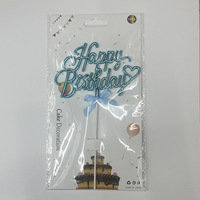 Hot Selling Cursive Plastic 3D Alles Gute zum Geburtstag Baby party Cake Topper Süße Kuchen Pick für Geburtstags torte Dekor