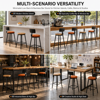 Tabouret de bar industriel moderne avec assise en bois massif, structure métallique nordique, tabouret de comptoir pour îlot de cuisine, café, restaurant