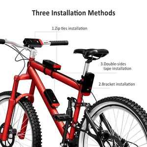 2023 TOPワイヤレス盗難防止自転車アラーム120dB振動オートバイ自転車アラームラウドサイレンLED赤色ライトリモコン300m