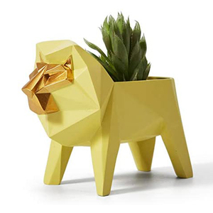 Resina León figurita geométrica León olla para la decoración del hogar - Product Image 2
