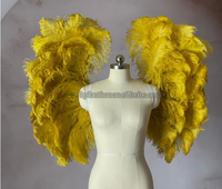 Vente en gros de grandes ailes d'ange en plumes d'autruche pour adulte, or, bleu, rose, noir et blanc pour les fêtes de carnaval.