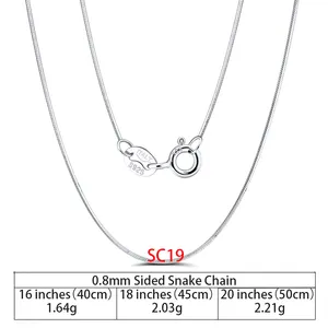 Mens 925 Silver Chains RINNTIN SC Women Custom Joya De Plata Kolye Cuban Link Chain Pure 925 Sterling Silver Chains For Women Men