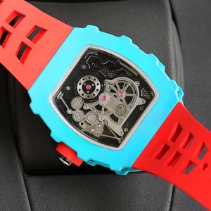 Montre automatique mécanique squelette aérodynamique de luxe pour homme, édition limitée, boîtier bleu et noir, tourbillon, nouvelle collection - Product Image 2