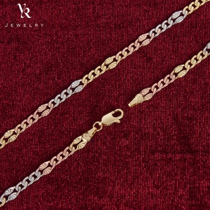 <span class=keywords><strong>Collar</strong></span> <span class=keywords><strong>de</strong></span> Cadena Italiana FC5003 para Hombre y Mujer, Corte <span class=keywords><strong>de</strong></span> Diamante, Sin Deslustre, Largo y Grueso, Chapado en <span class=keywords><strong>Oro</strong></span> <span class=keywords><strong>de</strong></span> 18k, Tricolor - Product Image 2