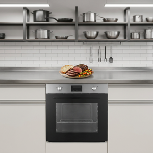 <span class=keywords><strong>Four</strong></span> électrique encastrable de haute qualité 60 cm, 66 L, avec revêtement émaillé, affichage numérique, double ventilateur, verre trempé noir, <span class=keywords><strong>four</strong></span> de cuisson encastrable - Product Image 1