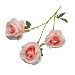 Roses artificielles 20 pièces, fleurs en soie crème, blanches et roses, décoration de mariage, style européen, arrangement de bouquet - Product Image 2