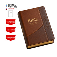 Precio Directo de Fábrica, Impresión de Libros Cristianos, Biblia Sagrada KJV con Cubierta de Cuero PU Resistente y Compacta