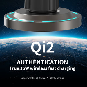 แท่นวางโทรศัพท์ในรถยนต์แบบแม่เหล็กไร้สาย, ได้รับการรับรอง Qi2 รองรับการชาร์จเร็ว 15W, หมุนได้ 360 องศา °   ตัวล็อคแบบตะขอเกี่ยวรูปปากนกอินทรีแบบหมุนได้สำหรับโทรศัพท์ขนาด 6.1-6.9 นิ้ว - Product Image 5