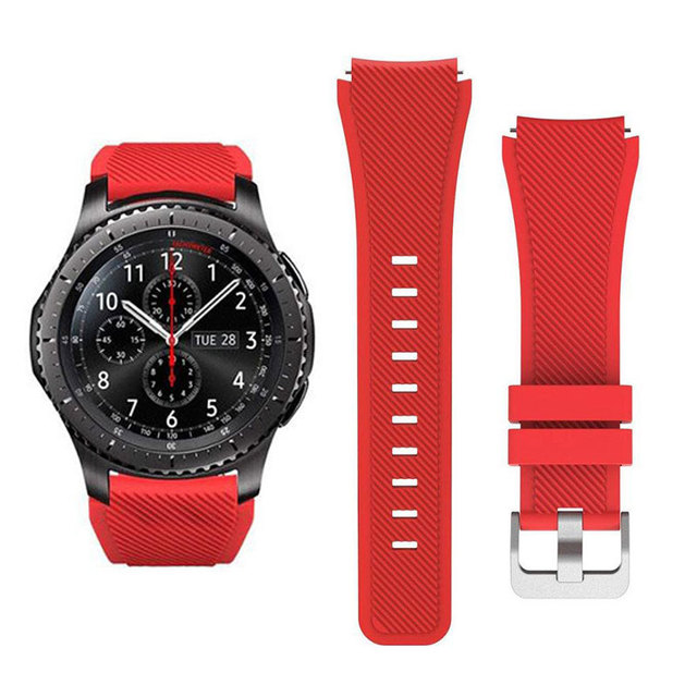 Soft Breathable Silicone Sport Men Watch Band 22mm Replacement Strap for for 46mm Gear S3 Frontier/Classic Smart Watch
