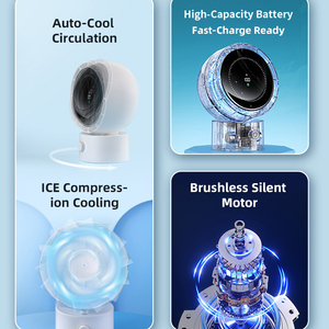 Yên Tĩnh Máy Tính Để Bàn Fan Hâm Mộ 360 Độ Xoay Ký Túc Xá Nhỏ Gọn USB Sạc Có Thể Điều Chỉnh Thông Minh Hiển Thị Kỹ Thuật Số Bảng Fan Hâm Mộ - Product Image 5