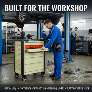 Carrello Portautensili Rockshell di Alta Qualità in Acciaio Inox, Cassetta degli Attrezzi Professionale di Grande Capacità per Officina - Product Image 4