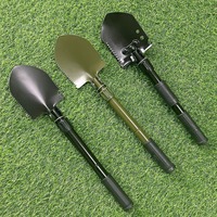 Hustech SR020255 Outils tactiques d'urgence de qualité industrielle et de bricolage, pelle de camping avec manche en métal, lame de 17 pouces, angle de lame de 90 degrés
