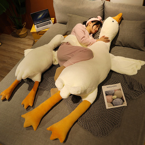 Almohada de Peluche de Ganso Blanco Grande al por Mayor para Regalos de Cumpleaños, Juguete para Dormir, Muñeco de Compañía Pato - Product Image 4