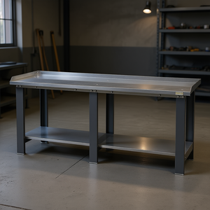 โต๊ะทำงานเหล็ก FG 128/2 พร้อมชั้นวางด้านล่าง สำหรับใช้งานในอุตสาหกรรม - Product Image 3