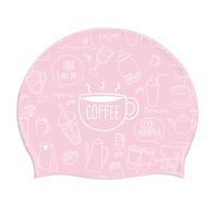 Gorro de piscina con patrón de dibujos animados para niños, personalizado, precio de fábrica